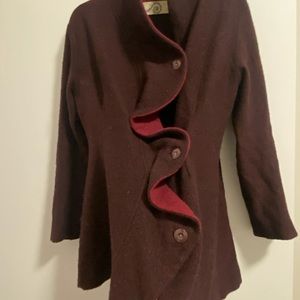 Anthropologie wool maroon jacket